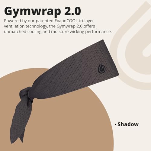 Image of Gymwrap 2.0 Sweat-Wicking Workout Headband - Athletic Non Slip Workout Headbands for Men and Women, Adjustable Wide Fabric Headband for Gym, Running, Yoga, Sports, and Outdoor Activities - Shadow