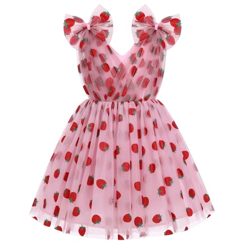 Image of IMEKIS Toddler Kids Girls Butterfly Dress Sparkle Sequins Tulle Wedding Formal Birthday Dresses 2-10T