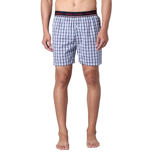 Image of Urban Scottish Men's Boxer | 100% Cotton | Regular Fit, Mid-Rise | Printed, Outer Elastic
