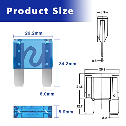 Maxi Blade Fuse Assortment Car Fuse 20A 30A 40A 50A 60A 70A 80A 100A Maxi Auto Fuse Kit BUSY-CORNER 34 Pieces