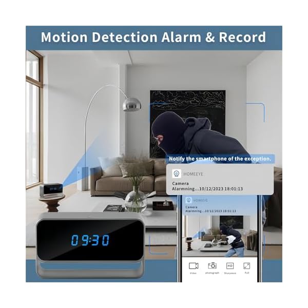 WZZHID Hidden Camera, Real 1080P HD WiFi Wireless Spy Nanny Cam with Night Vision, Remote Monitoring, Motion Detection Alert, Indoor Camera for Home Surveillance - Image 5