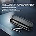 YUNCHUN Executive Pens for Men, Heavy Ballpoint Pens Set for Men Gift, Retractable Ball Point Pens for Work, Smooth Writing Black Ink with Lozenge Pattern, Metallic Gray