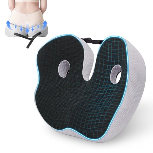 [Innovista] 椅子クッション 座布団 厚め 背あて クッション  通気性 洗える 幅を調節可 中空設計 メモリーフォーム 低反発 体圧分散 オフィス 車 勉強 自宅向け 滑り止め 四季通用 ブラック