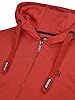 riverso RIVNoah Men's Sweat Jacket with Hood Zip Regular Fit Hooded Jacket Hoodie Brown Red Blue Black Green Grey Beige S M L XL XXL 3XL 4XL 5XL, Rusty Ochre Red (15400), L #3