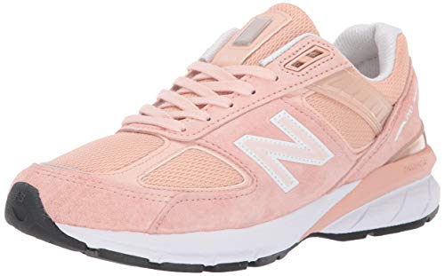 New Balance Women's Made in US 990 V5 Sneaker, Pink/White, 10 M US