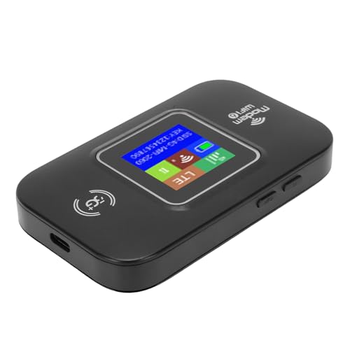 Image of CHICIRIS 4G WiFi Hotspot, 300Mbps Dual SIM Card Slot Portable Travel Router with Color LED Display, 12H Battery Life for Smartphones Tablets Laptops (Black)
