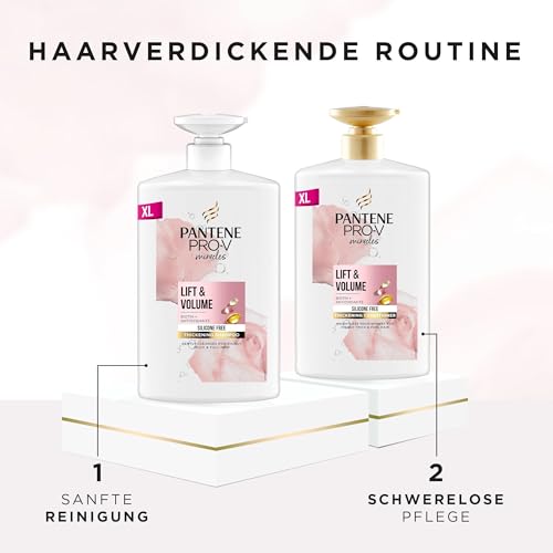 Pantene Pro-V Lift & Volume Haarverdickende Pflegespülung mit Biotin, Silikonfrei 1000ml Pumpspender. Pro-V Miracles Pflegespülung, Angereichert mit Antioxidantien. Sichtbar Dickeres & Volleres Haar