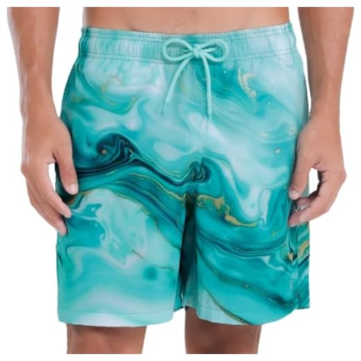 MASH Short Praia Masculino Mash Bermuda Dryfit Elastano Marble, Verde Água Médio, GG