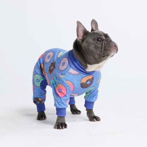 Image of Spark Paws Dog Pajama, Dog Recovery Suit Male, Onesie, Ultra-Soft and 4-Way Stretch, for Small Medium and Large Breeds - Donuts - XL