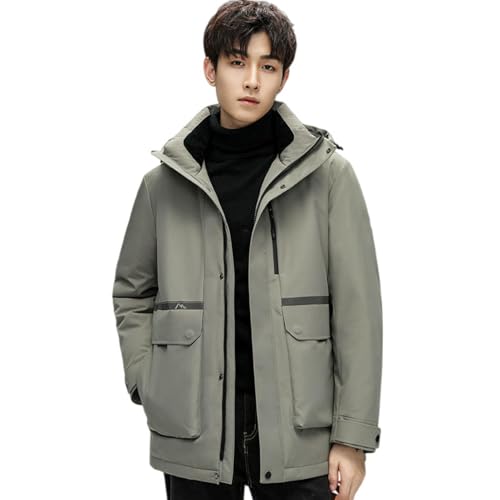 Doudoune à capuche kaki pour homme pour stopper le froid et le vent