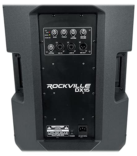 Image of Rockville DX15 15 inch Active Powered DJ PA Speaker with 2-Channel Mixer