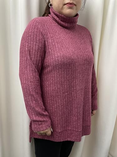 RITERA Plus Size V Neck Tops for Women Long Sleeve Side Split Lightweight Knitwear Solid Color Loose Casual Tunic Top XL-5XL4