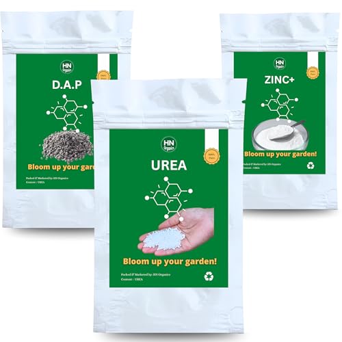 Image of Plant Food Collection| Plant Fertilizer | Compost | Manure For Garden | Home | Office Plants (Pack of 3 | Urea,D.A.P, Zinc+)