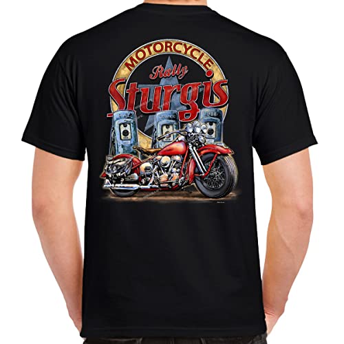 Nostalgia 1938 Sturgis Motorcycle Rally Pumped Up T-Shirt Black