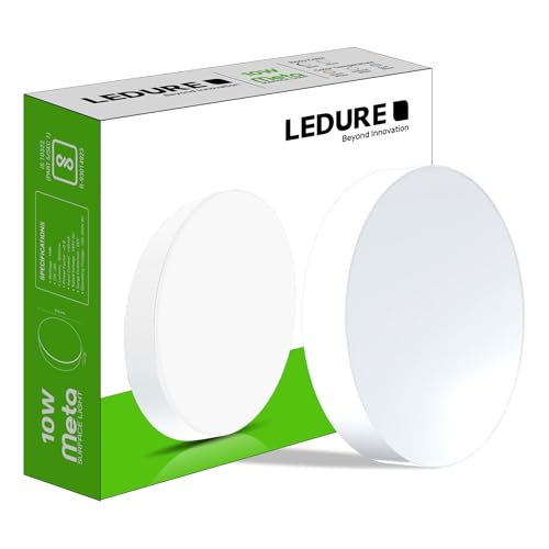 Image of LEDURE 10W Meta Surface Light | Pack of 1 | Round Surface-Mount Ceiling Light for Indoor Use | 800 Lumens Energy Efficient LED Downlight for Home | (Cool White)