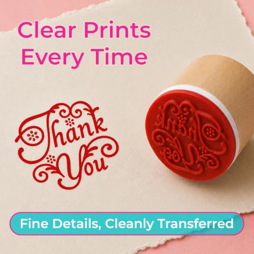 Image of Oytra Wooden Rubber Stamps Set of 6 Round Block Word Stamp for Bullet Journal Scrapbooking Card Making Sentiment Messages Kit Good Luck Miss You Thank You Love My Friend (Word Message Stamp Set)