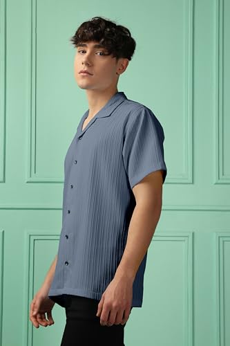 Image of Men's Striped Half Sleeve Polycotton Shirt | Casual & Formal Wear | Comfortable & Stylish