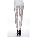 Women Punk Rock Leggings Sequined Full Length Fish Scale Pencil Pants Printed Hollow Out Stretch Leggings Pants Silver