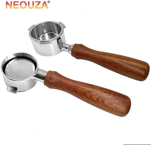 NEOUZA 51mm Portafilter Basket for Delonghi EC680/EC685 Breville 250XL Coffee Espresso Machine  Double Cup Non Pressurized Porous, Stainless Steel