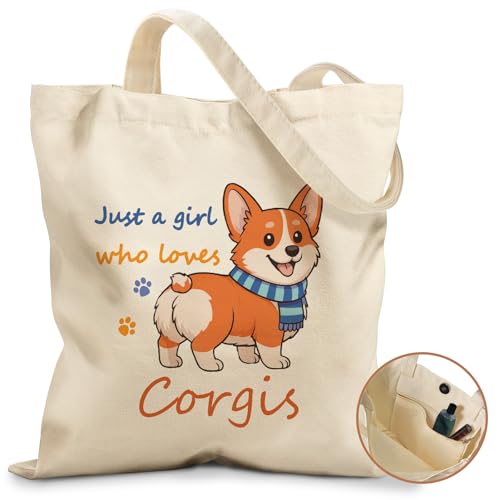 Image of Miss Adola Cute Canvas Tote Bag for Women Girls - Animal Lover Aesthetic Bags with Magnetic Buckle and Zipper Inner Pocket