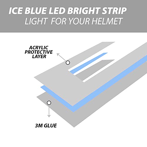 Image of AllExtreme EXTZ2PIB EL LED Helmet Light Strip with 3 Modes Flashing Night Bike Motorcycle Riding Signal Sticker (Ice Blue)