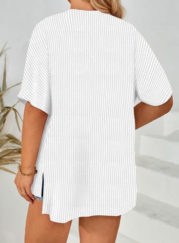 Eytino Plus Size Women's Lightweight Ribbed Knit Cardigans