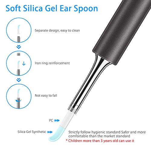 VEEAPE Ear Wax Removal, Earwax Endoscope Remover Tools Ear Scope Otoscope with Light Wireless Ear Camera 1080P HD with 6 LED Lights Ear Cleaner Earwax Candles for iPhone, iPad, Android Phones, Tablet