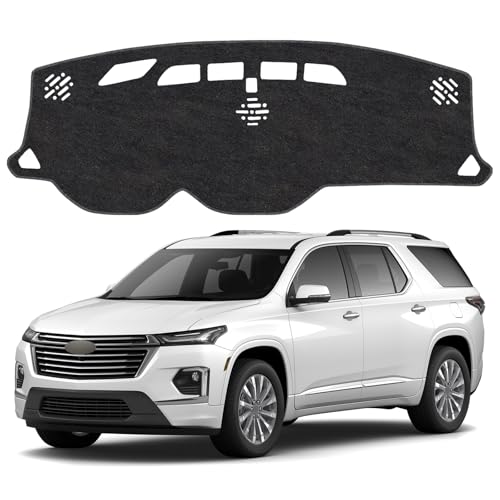Image of Dash Cover Mat for Chevy Chevrolet Traverse 2018 2019 2020 2021 2022 2023 2024 Non-Slip Dashboard Cover Mat Sunshade UV Rays Protector Interior Accessories