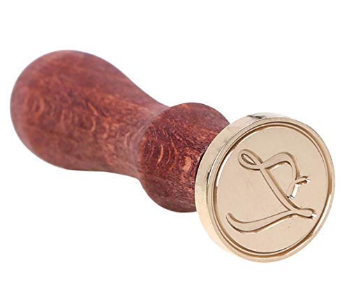 ShineBlue Timbre de cachet de cire classique, cachet de cachetage de cire de cru de poignée en laiton de tête en bois rétro avec 26 lettres -Z Cover