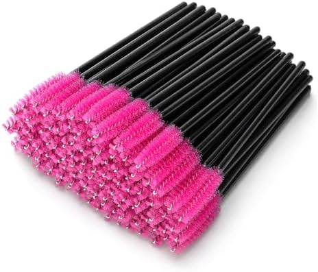 G2PLUS 100PCS Disposable Eyelash Brushes, Rose Mascara Wands Applicator