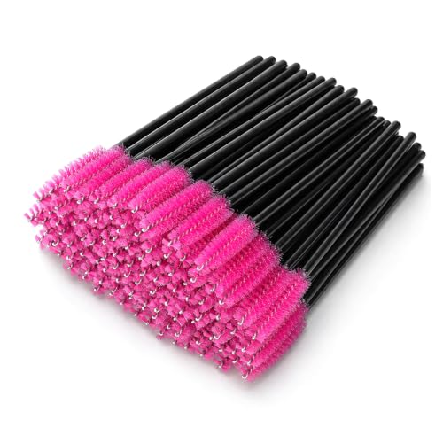 G2PLUS 100PCS Disposable Eyelash Brushes, Rose Mascara Wands Applicator