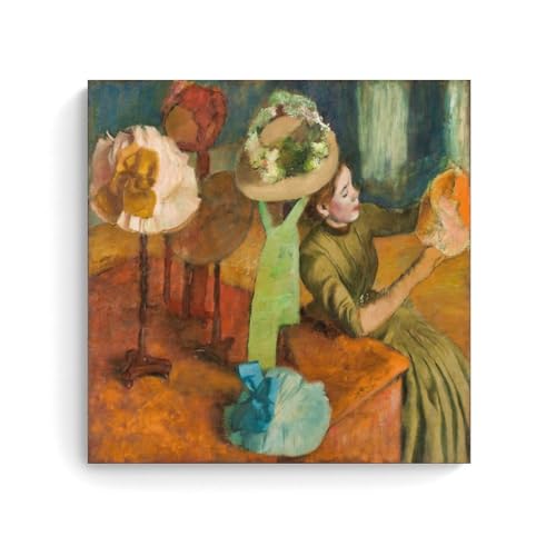 Affiche Edgar Degas La Boutique de Chapeaux sur toile moderne 50x50 cm