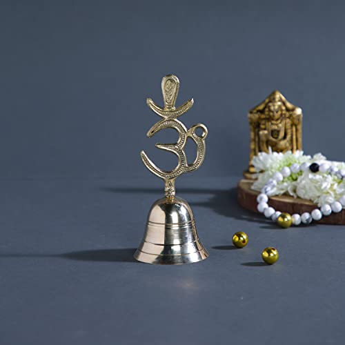 Image of CraftVatika Brass Om Puja Bell Prayer Ghanti with OM Symbol- (5.5 inches Height)