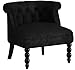 Baxton Studio Wholesale Interiors Flax Victorian Style Velvet Fabric Upholstered Vanity Accent Chair, Large, Black