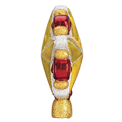 Old World Christmas Glass Blown Ornament with Gift Box, Tree Top Collection (Swirly Star Tree Top)