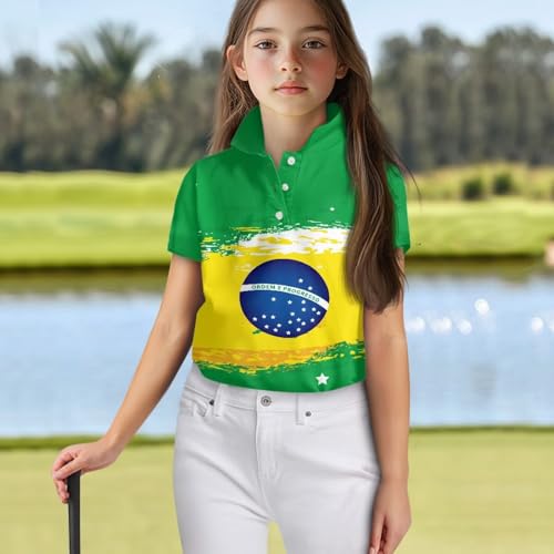 Girls and Boys Golf Shirts Short Sleeve Performance Polo Shirts Comfortable & Soft School Uniform Shirts Button UP4
