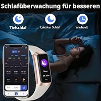 Fitness Tracker Smartwatch Herren Damen,24H Herzfrequenz- & Schlaftracking,Blutsauerstoff-Tracking, 20+ Sportmodi,1,1" AMOLED Display, Schrittzähler , IP67 wasserdicht für iOS Android (cream-coloured) – Ansicht 5