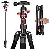 ZOMEi Camera Tripod Lightweight Travel Tripod Monopod 2 in 1 Portable Camera Tripod Stand with 360 Degree Ball Head, Remote Bluetooth and Phone Clip for Canon Nikon Sony GoPro DSLR SLR, Smartphone