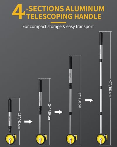 image for Measuring Wheel in Feet, Firecore Walking Distance Measuring Wheel for