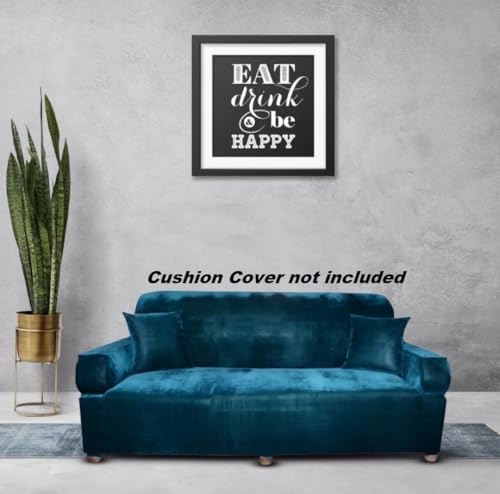 Image of Gurnoor Universal Triple Seater Sofa Cover Big Elasticity Cover for Couch 140 GSM Sofa Slipcover (Velvet-Peacock-Green, 185-230cm)