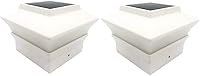 Vista 7 de Negro/Marrón/Plata/Blanco 4 x 4 Solar Post Deck Cap Fence Light PVC Vinilo (plateado, 4 unidades)