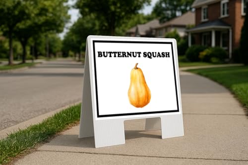 Butternut Squash Vegetable Folding Coroplast A-Frame with Double-Sided 23in x23in