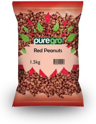 Puregro Red Peanuts 1.5kg PACK OF 1 | Mani Roj | Red Skin Peanuts | Raw Whole Skinned Peanuts | Premium Nuts.