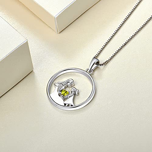 YL Women's Mother Necklace 925 Sterling Silver Round Mum Pendant Birthstone Jewelry for Mom - Image 6