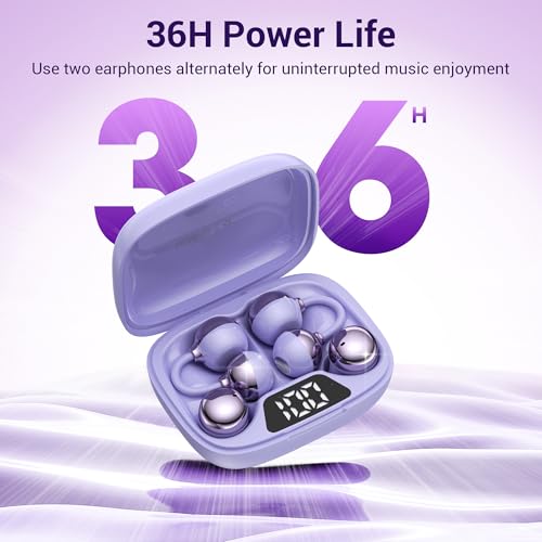 Image of 2-in-1 Wireless Earbuds Set, Open-Ear Clip & Mini Sleep Headphones, 36H Battery, Bass Sound, Ultra Comfortable, IPX5 Waterproof, Stylish for Work /Sport /Sleep