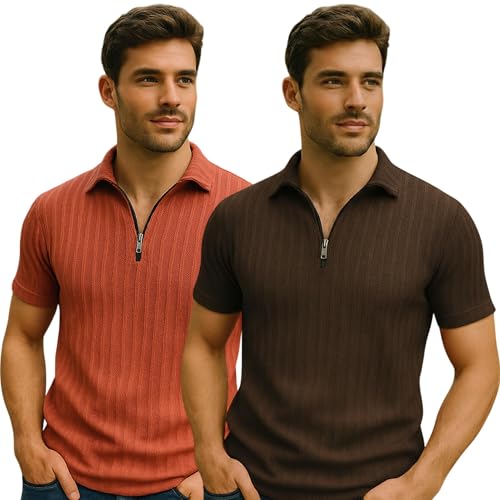 Image of Preneum Men's Polo T‑Shirt | Comfortable Rich Polycotton, Band Collar, Regular Fit | Stylish & Premium All Day Wear (Available in Plus Sizes)