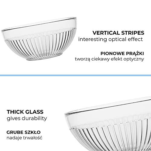 TREND FOR HOME Fruit Bowl ⌀ 21.7 cm Serving Dishes for Snack Dessert Salad Bowl 2280 ml Punch Bowl Transparent Ribbed Glass Vase Glass Bowl Serving Bowl Table Centrepiece Decorative Bowl, Lawe - Image 5