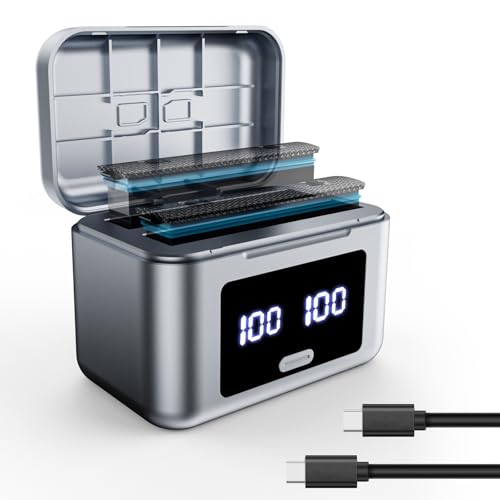 360 X5 Battery Charger, 20W Dual-slot Fast Charging Case with Digital Display, Compact and Travel-Friendly, Charger Hub for Insta360 X5 Accessories