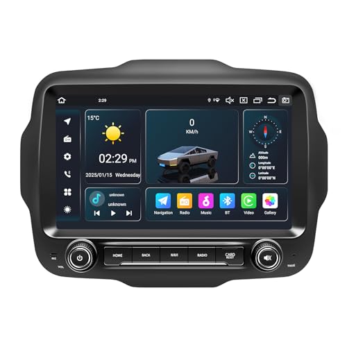 Car Radio Stereo for Jeep Renegade 2015 2016 2017 2018 2019 2020, Android 14 GPS Navigation 9
