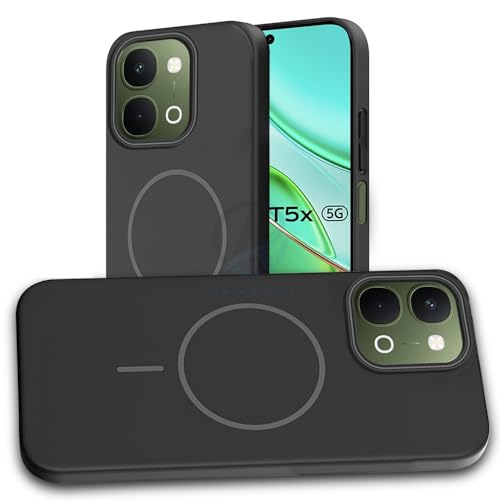 Image of AESTMO Shockproof Back Case Cover for iQOO Z11X / Vivo T5X / Vivo Y51 Pro 5G | Slim Hard Shell | Hard Back Cover for iQOO Z11X / Vivo T5X / Vivo Y51 Pro 5G (Compatible with MagSafe Accessories, Black)